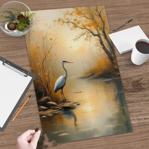 Heron Puzzle, Autumn Puzzle, River Puzzle, Bird Puzzle, Nature Puzzle, Gift Ideas, Relaxing Puzzle, Jigsaw Puzzle, Adult Puzzle