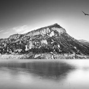 Black and White Arizona Wall Art | Printable Wall Art for the Modern Home Decor | Desert Cliff beside calm waters for the nature lover