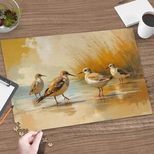 Casse-tête bécasseau oiseaux côtiers : casse-tête d&#39;art de plage