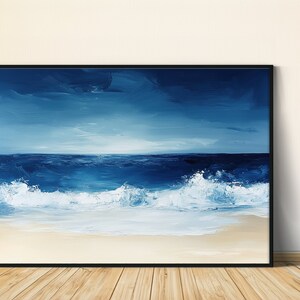 Ocean Waves, Seascape Wall Art, Digital Print, Beach Decor, Coastal Artwork, Instant Download, Nautical Home Decor, Ocean Painting