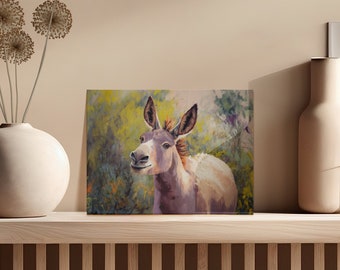 Donkey Painting Digital Print: Rustic Farm Animal Portrait (Digital Download)