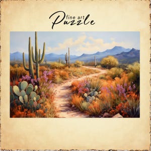 Scenic Desert Landscape Puzzle, Jigsaw Puzzle, Challenging Puzzle for Adults, Vibrant Southwest Artwork, Fun Family Activity, desert hiking
