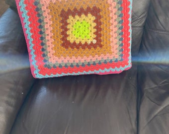 New handmade crochet cushion cover and new cushion aprox 20 inch square