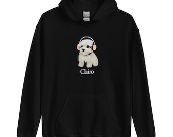 Clairo Dog Pup Headphones Funny Unisex Hoodie