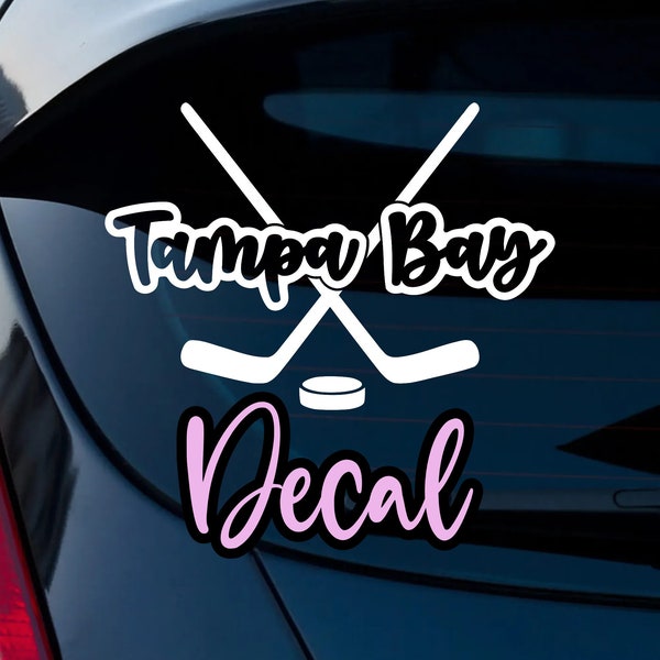 Tampa Bay Hockey 001 Decal | TB FL Hockey Decal | Sports Decal | Hockey Window Decal | Outdoor Decal