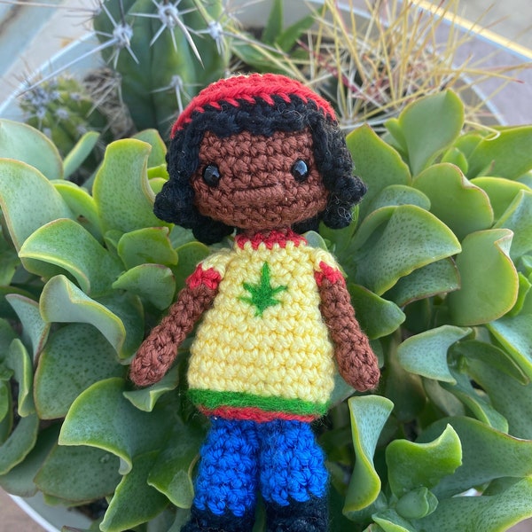 Patron au crochet Bob Marley, amigurumi rasta, peluche au crochet.