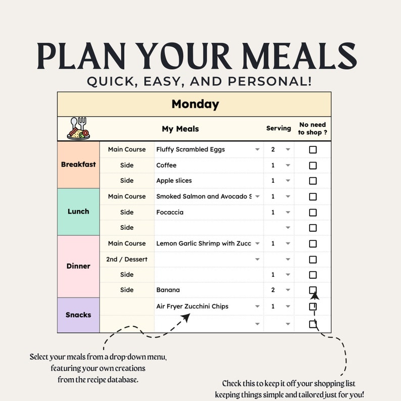 Weekly Meal Planner: Family-friendly & Google Sheets, Printable Plans ...