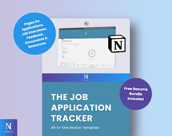 Job Application Tracker | Notion Template with Resume Bundle