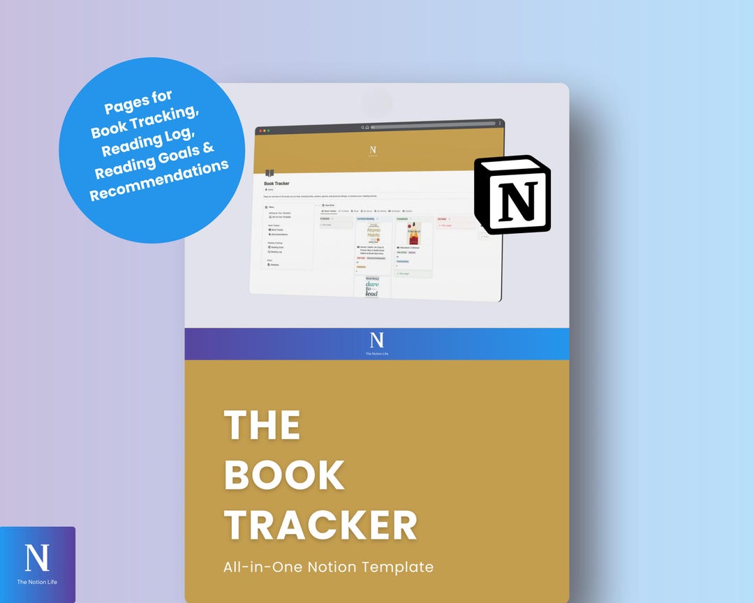 Book Tracker Notion Template | Reading Log & Goal Planner (digital ...