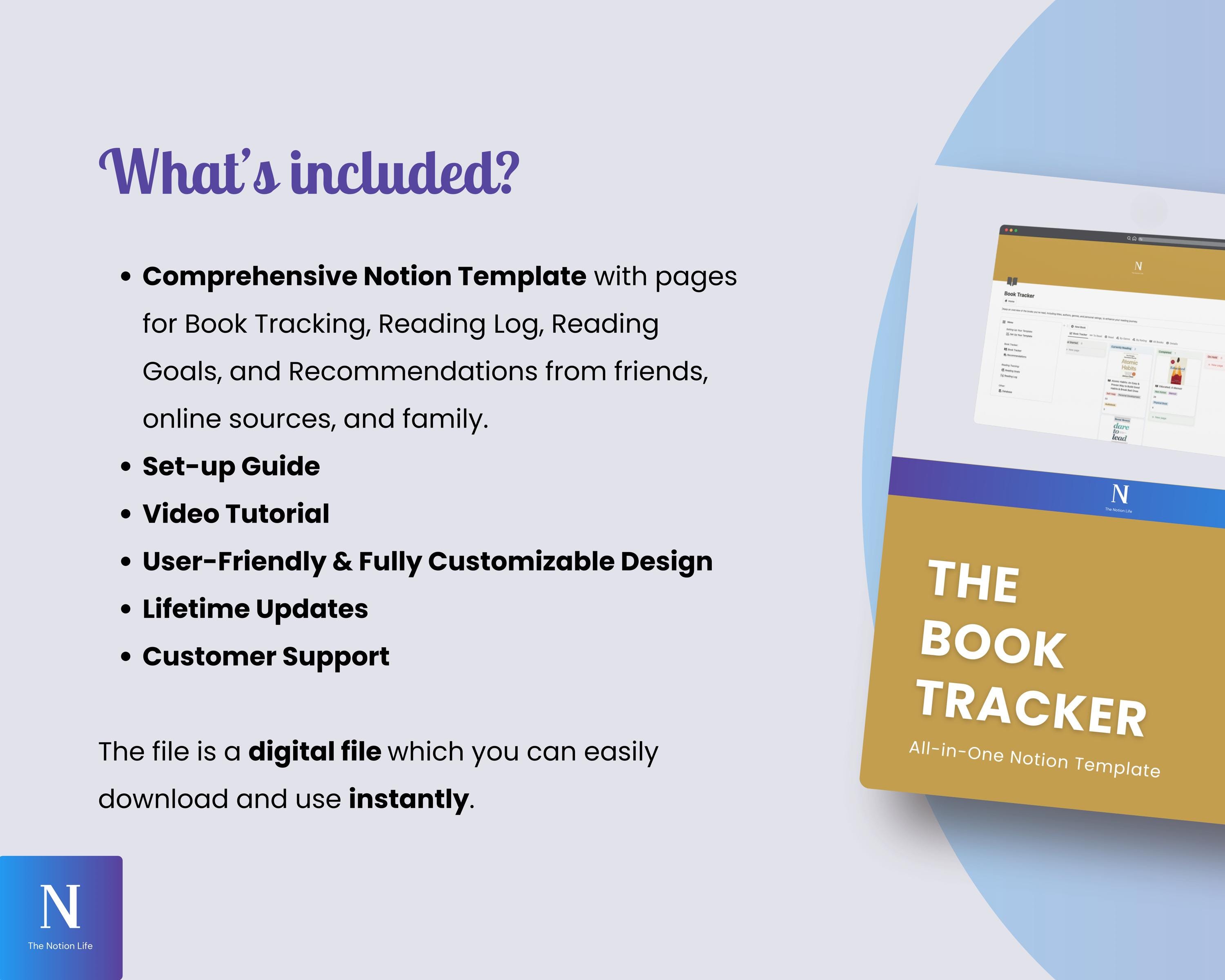 Book Tracker Notion Template | Reading Log & Goal Planner (digital ...