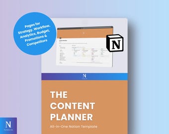 Inhalt Planer Notion Template | Strategie, Arbeitsablauf, Datenanalytik (Digitaler Download)