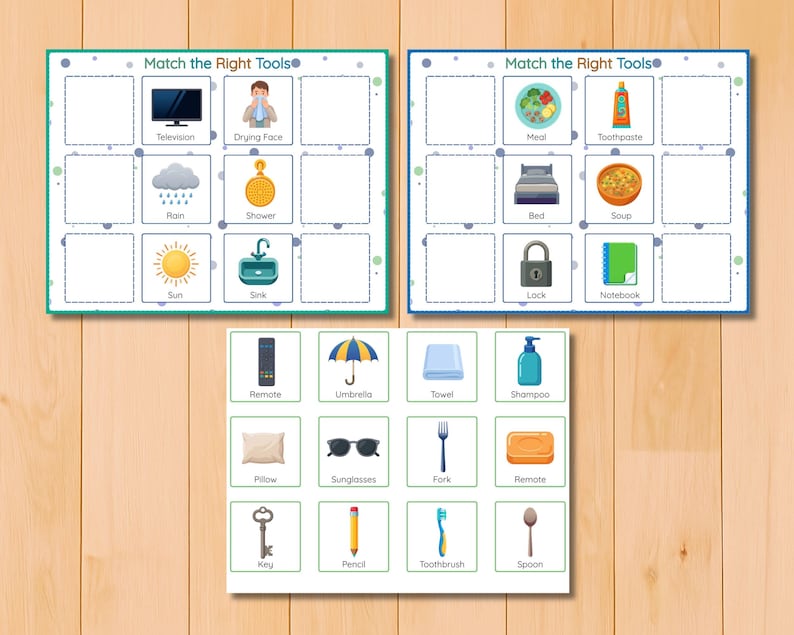 function matching worksheet
object use matching activity