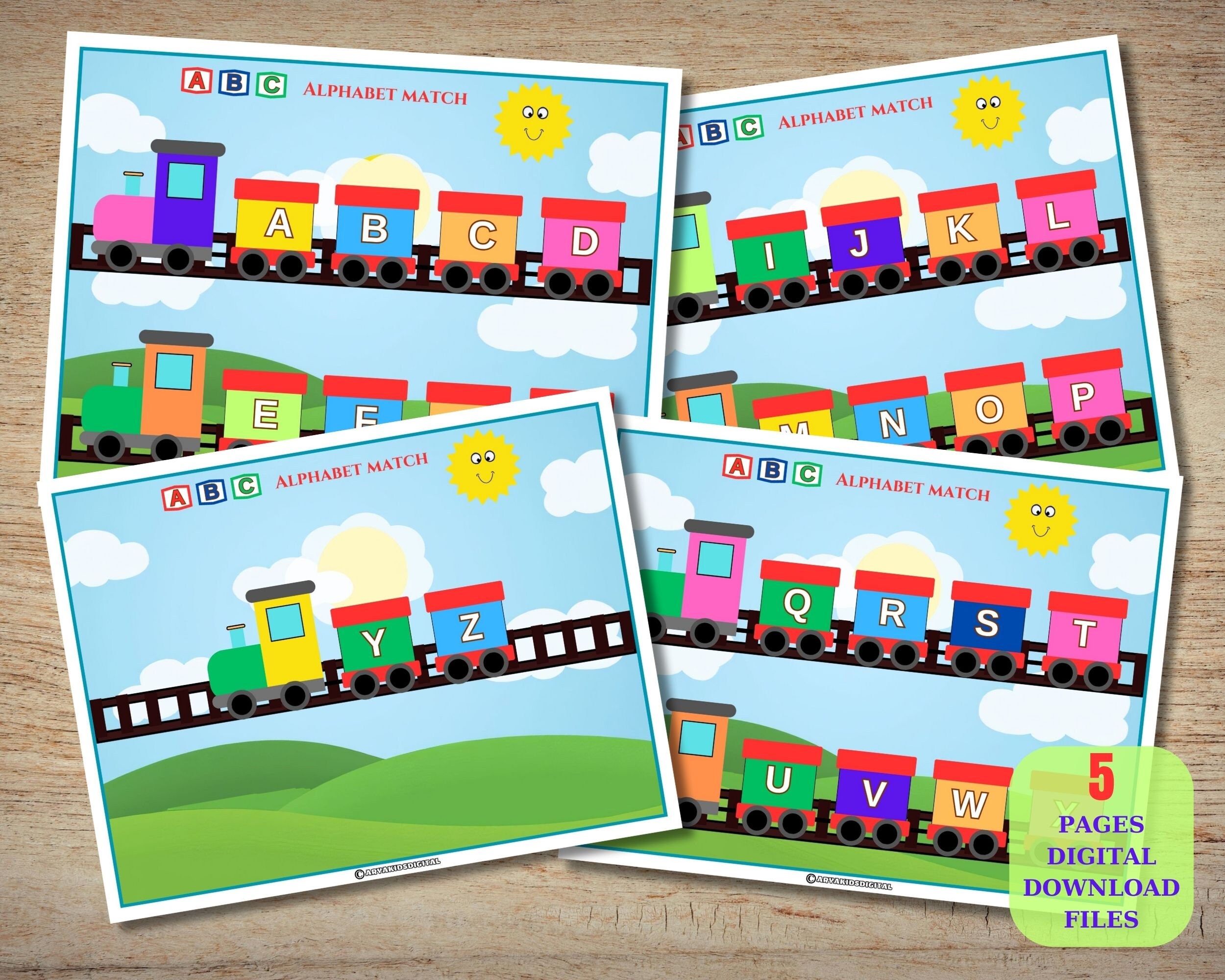 Printable Alphabet Matching for Preschoolers, Toddler Worksheet