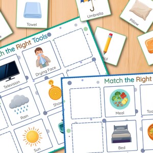 kindergarten matching game
toddler matching worksheet