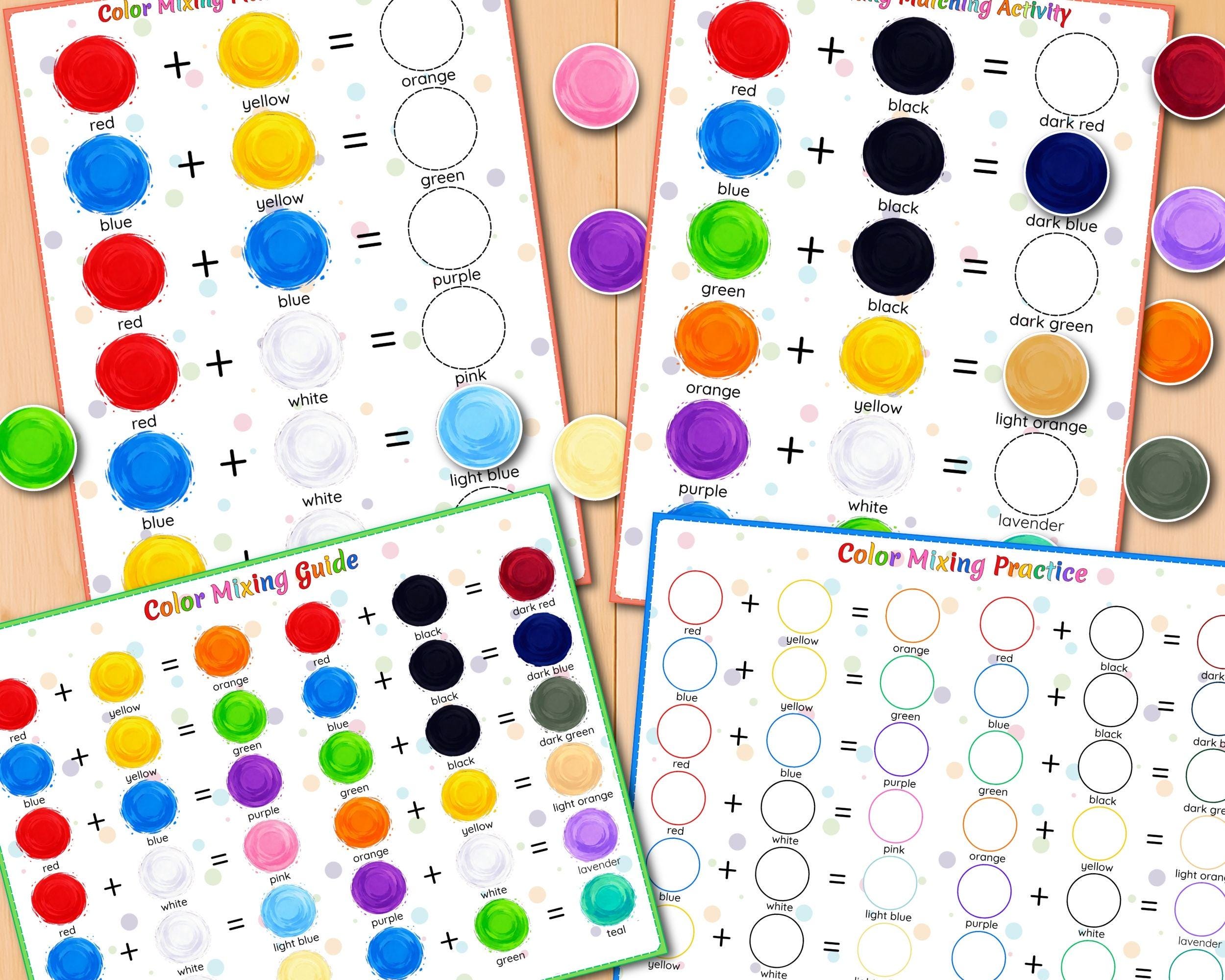 Color Mixing Activity for Kids, Primary and Secondary Colors Matching ...