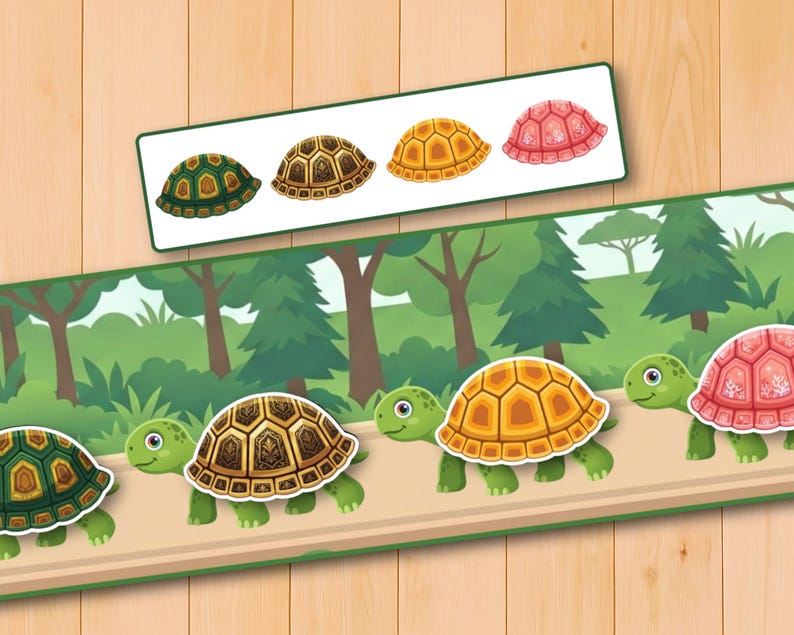 turtle shell challenge
turtle shell matching
pattern card activity