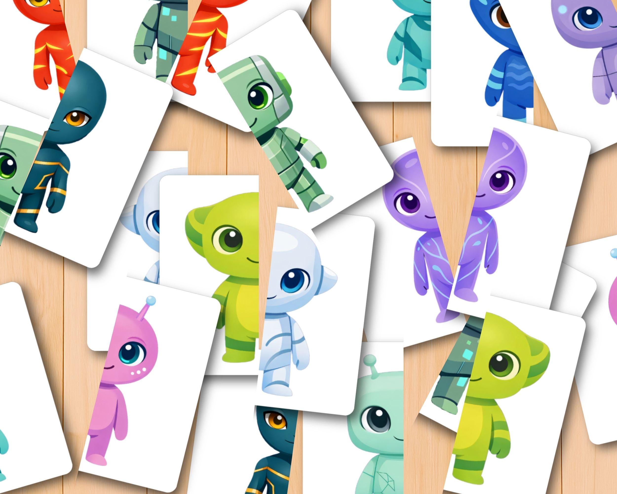 Alien Puzzle Matching Activity, Aliens Theme Activities, Cut and Match ...