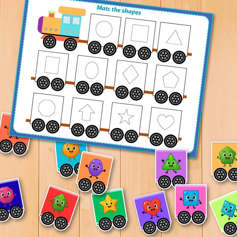 Shape Matching Game, 2D Geometric Shapes, Sorting Activity for Toddlers ...