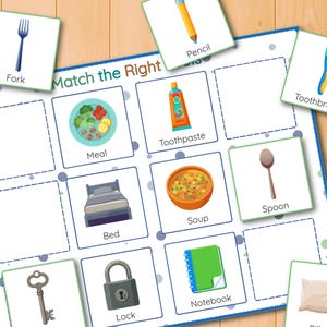everyday objects worksheet
life skills matching activity