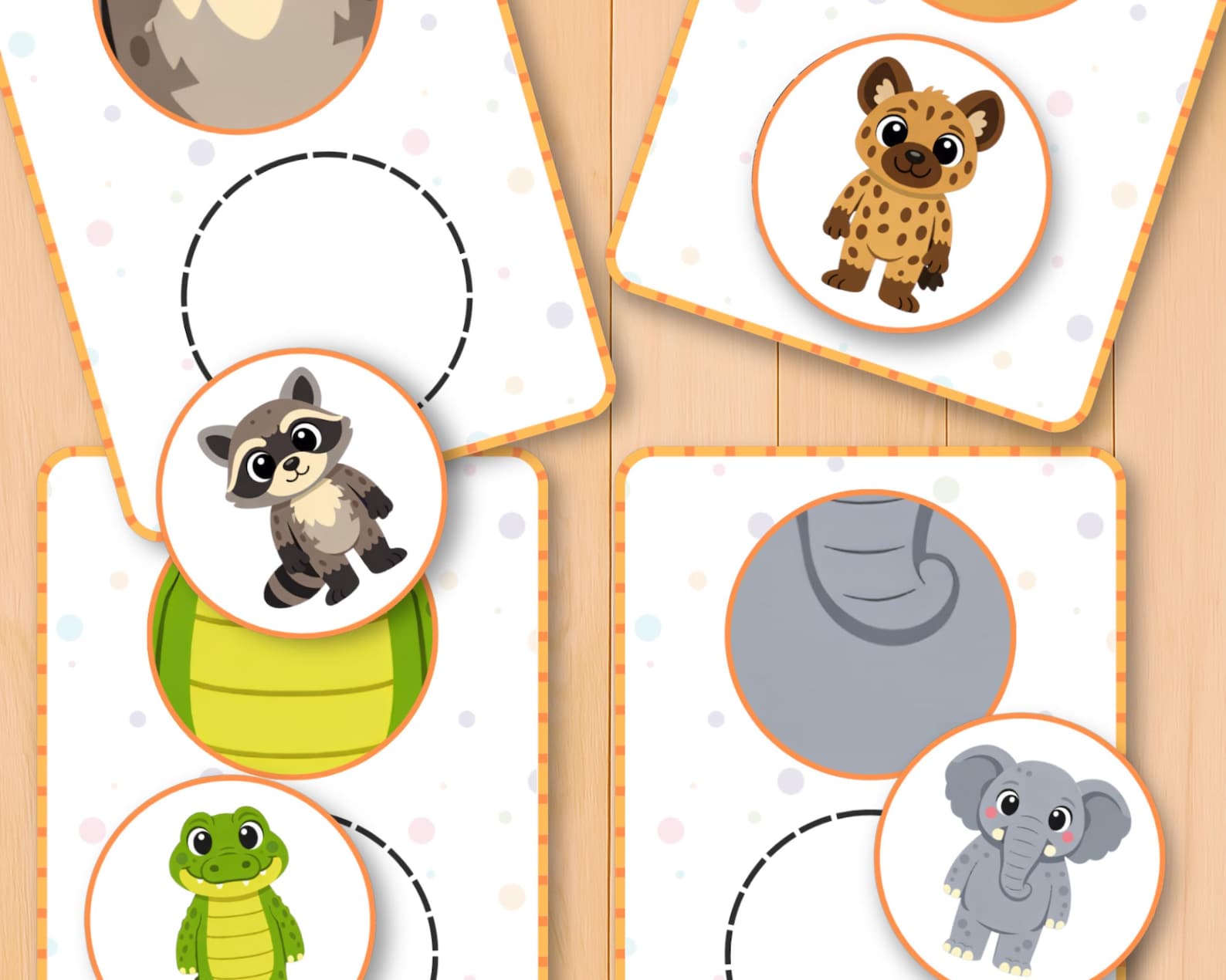 Close up Visual Matching Activity, Preschool, Animal Learning Cards for ...
