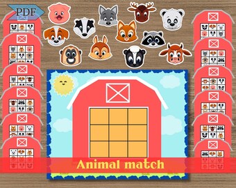 Animal Pattern Activity, Printable Animal Matching Game - Etsy
