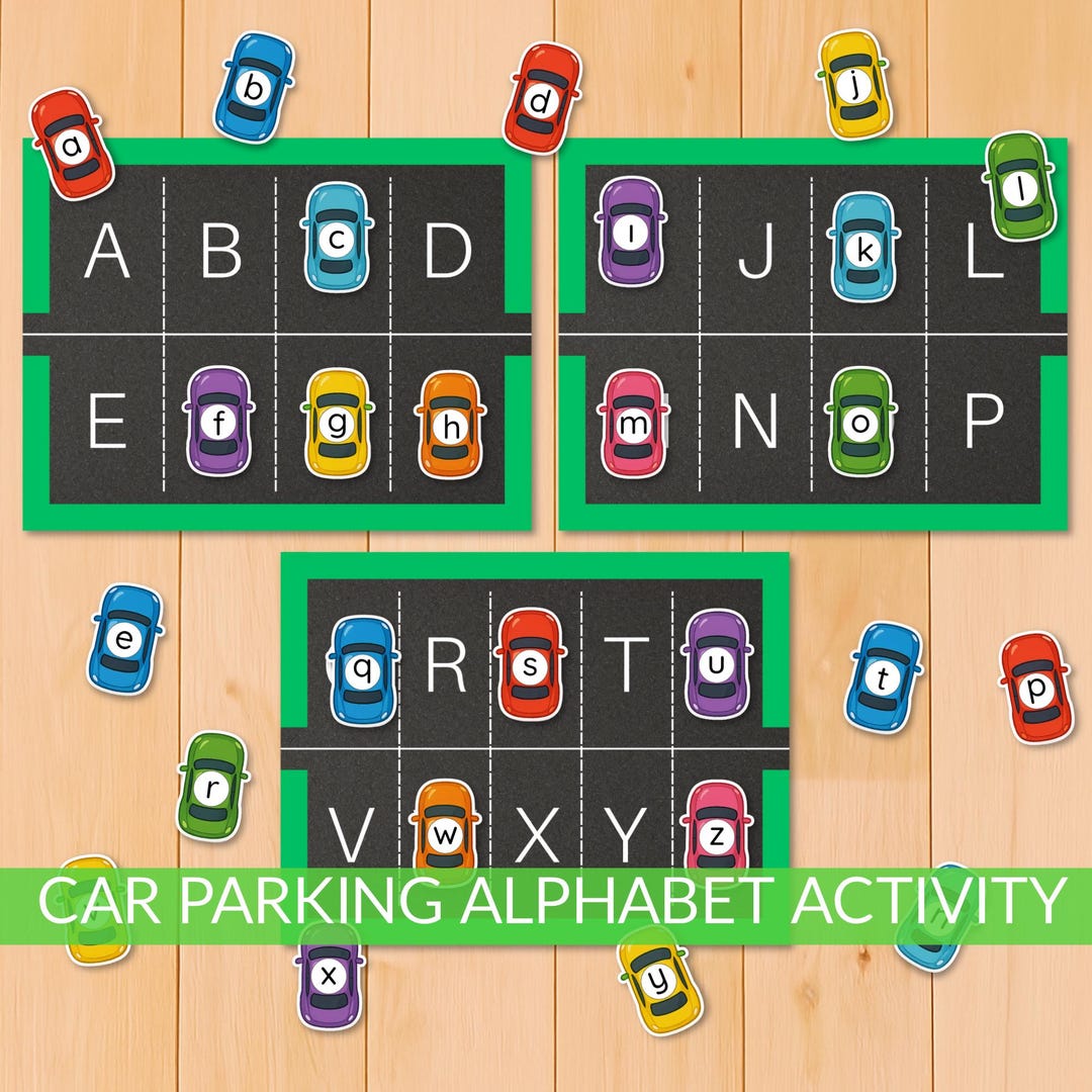 Car Parking Alphabet Match Game: Upper and Lowercase Letter Activity ...