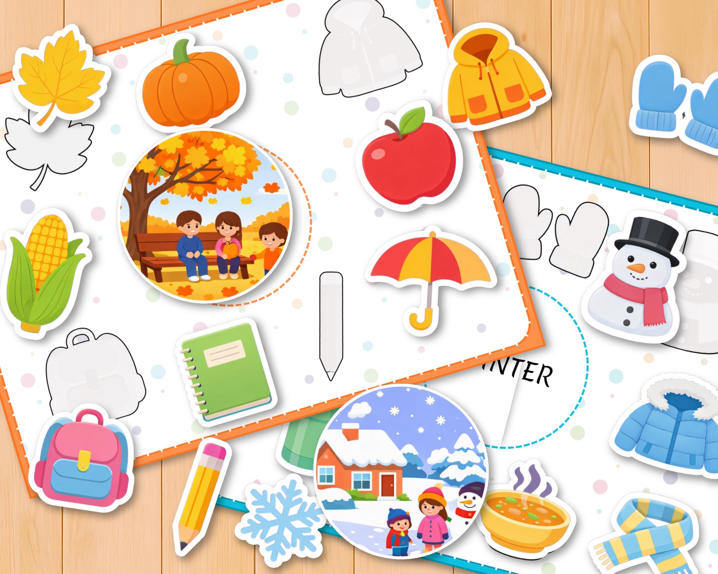 Seasons Shadow Matching Activity, Four Season Visual Discrimination ...
