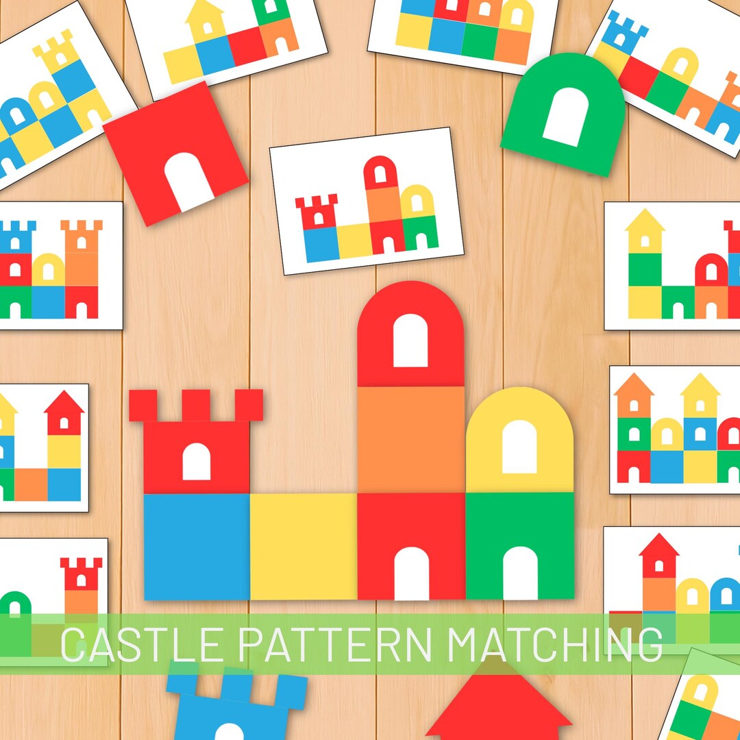 Castle Building Activity Cards for Kids, Printable Castle Puzzle Game ...