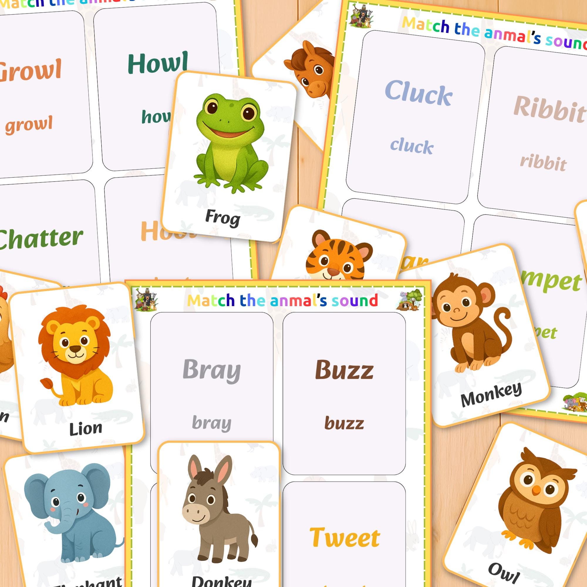 Animal Sound Matching Game, Animal Flashcards, Montessori Materials ...