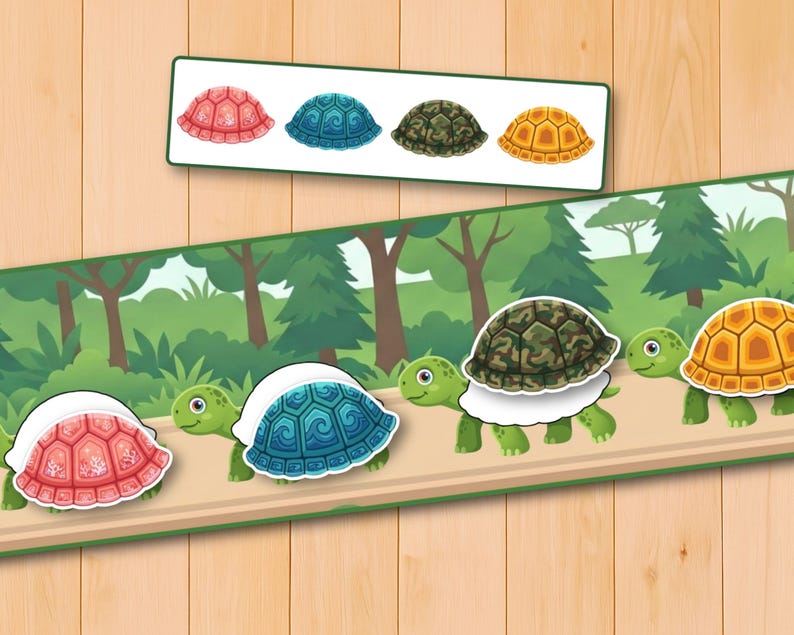 turtle worksheet for kids
preschool turtle activity
kindergarten pattern game