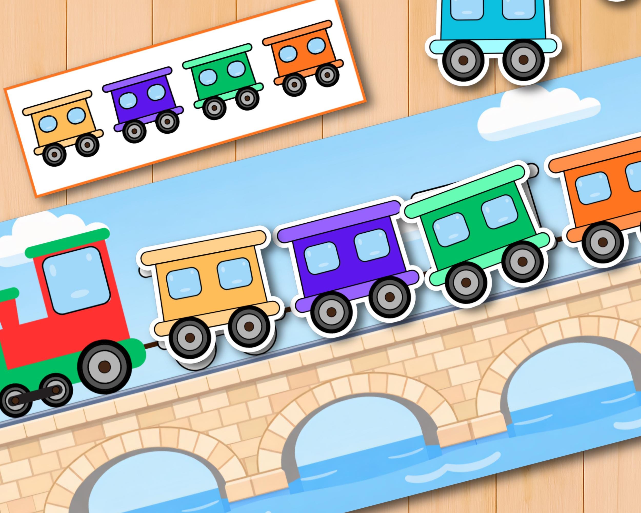 Train Pattern Activity, Preschool Matching Game, Learning Activities ...