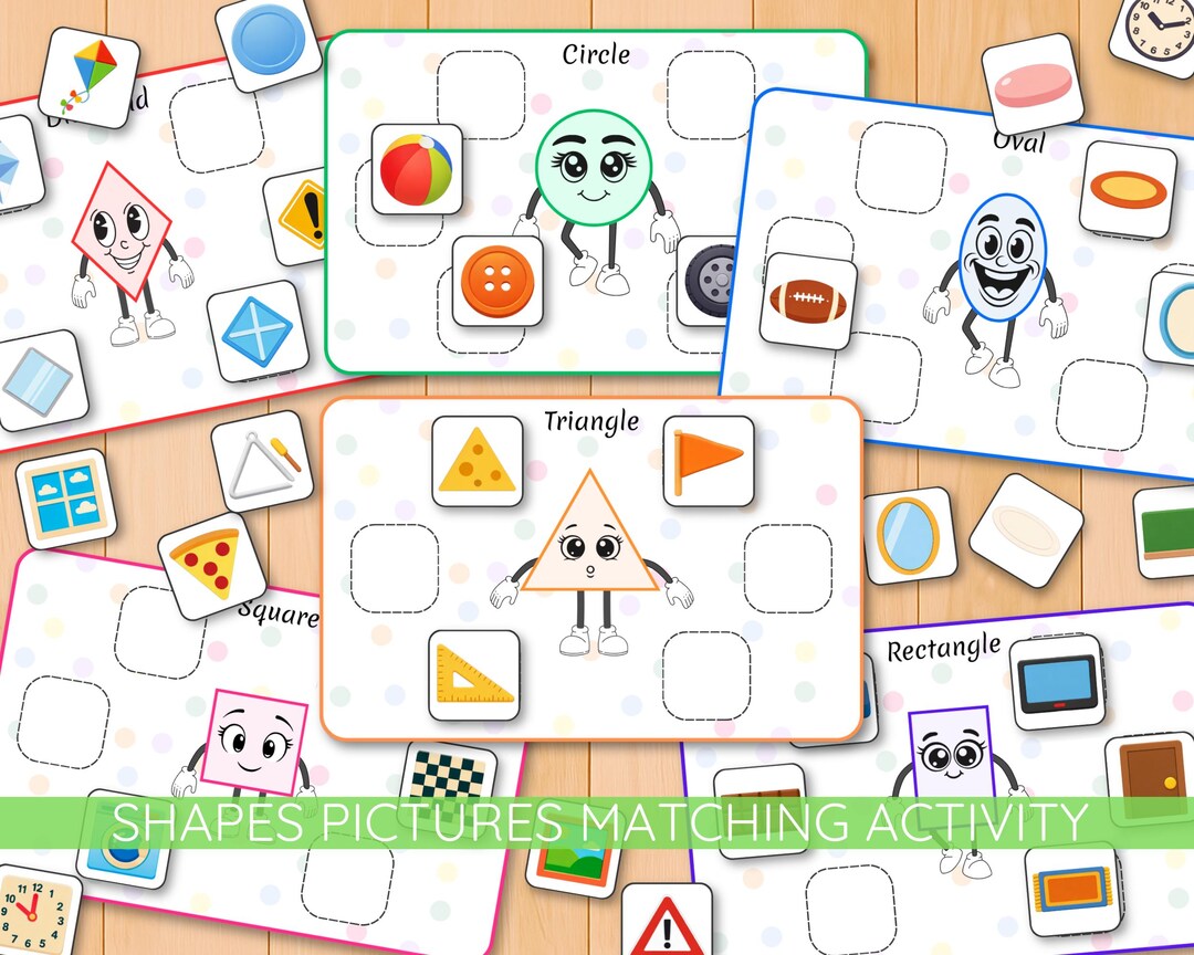 Shapes Picture Matching Activity, Match Real Life Objects to Geometric ...