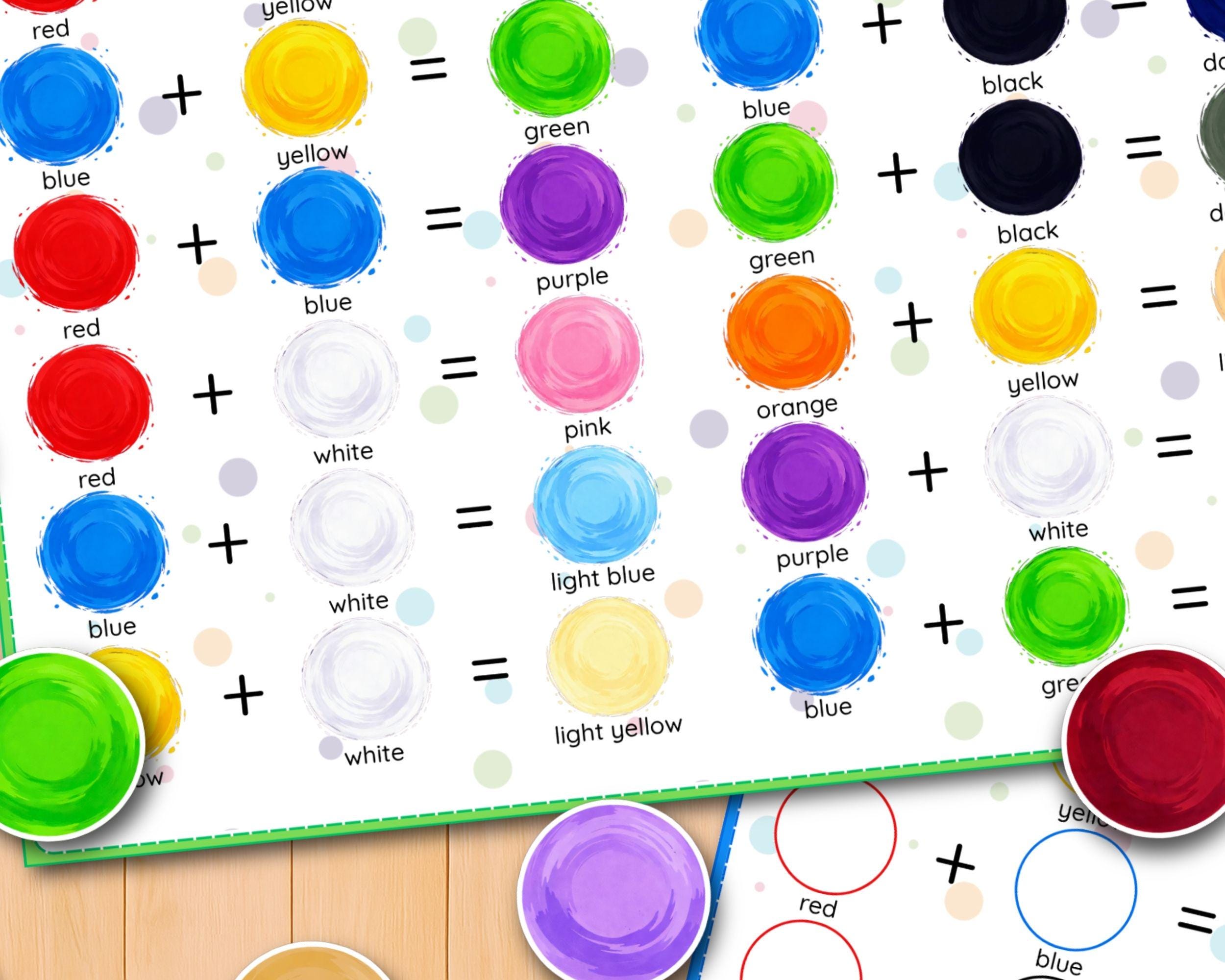 Color Mixing Activity for Kids, Primary and Secondary Colors Matching ...