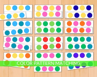 Jogo de Correspondência de Padrões de Cores, Cartões de Discriminação Visual, Atividade com Caixa de Tarefas, Educação Especial, Momento de Tranquilidade