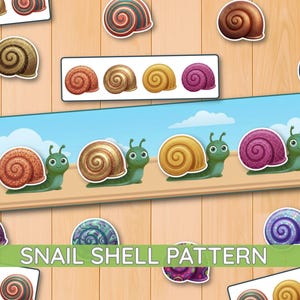 snail shell pattern matching
snail shell sorting activity
snail pattern cards