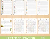 Alphabet Tracing Sheets, ABC Worksheets for Preschoolers, Writing Practice, learn uppercase and lowercase letter