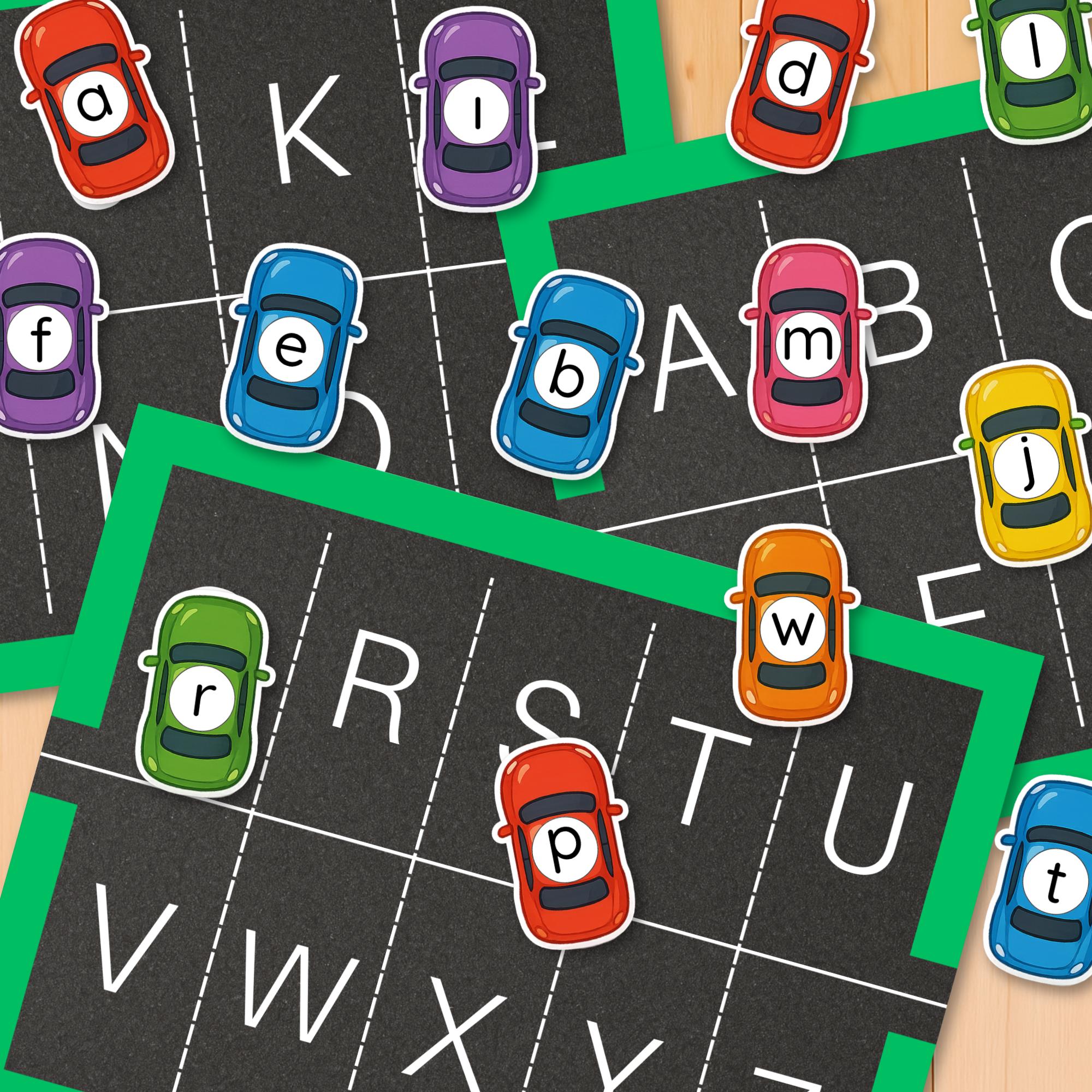 Car Parking Alphabet Match Game: Upper and Lowercase Letter Activity ...