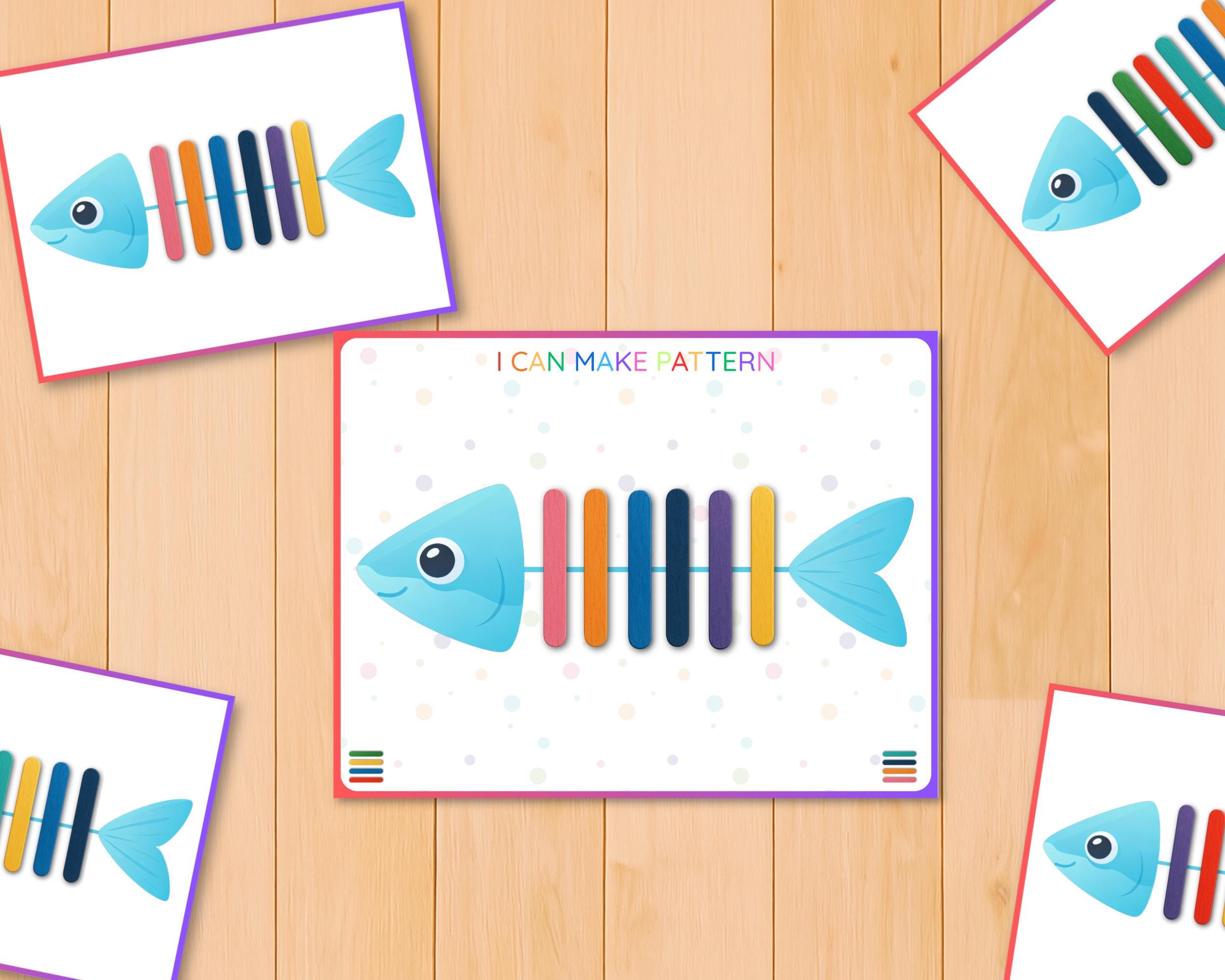 Popsicle Stick Color Sorting Cards, Fine Motor Skills, Preschool ...