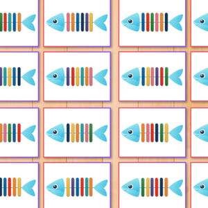 Popsicle Stick Color Sorting Cards, Fine Motor Skills, Preschool ...