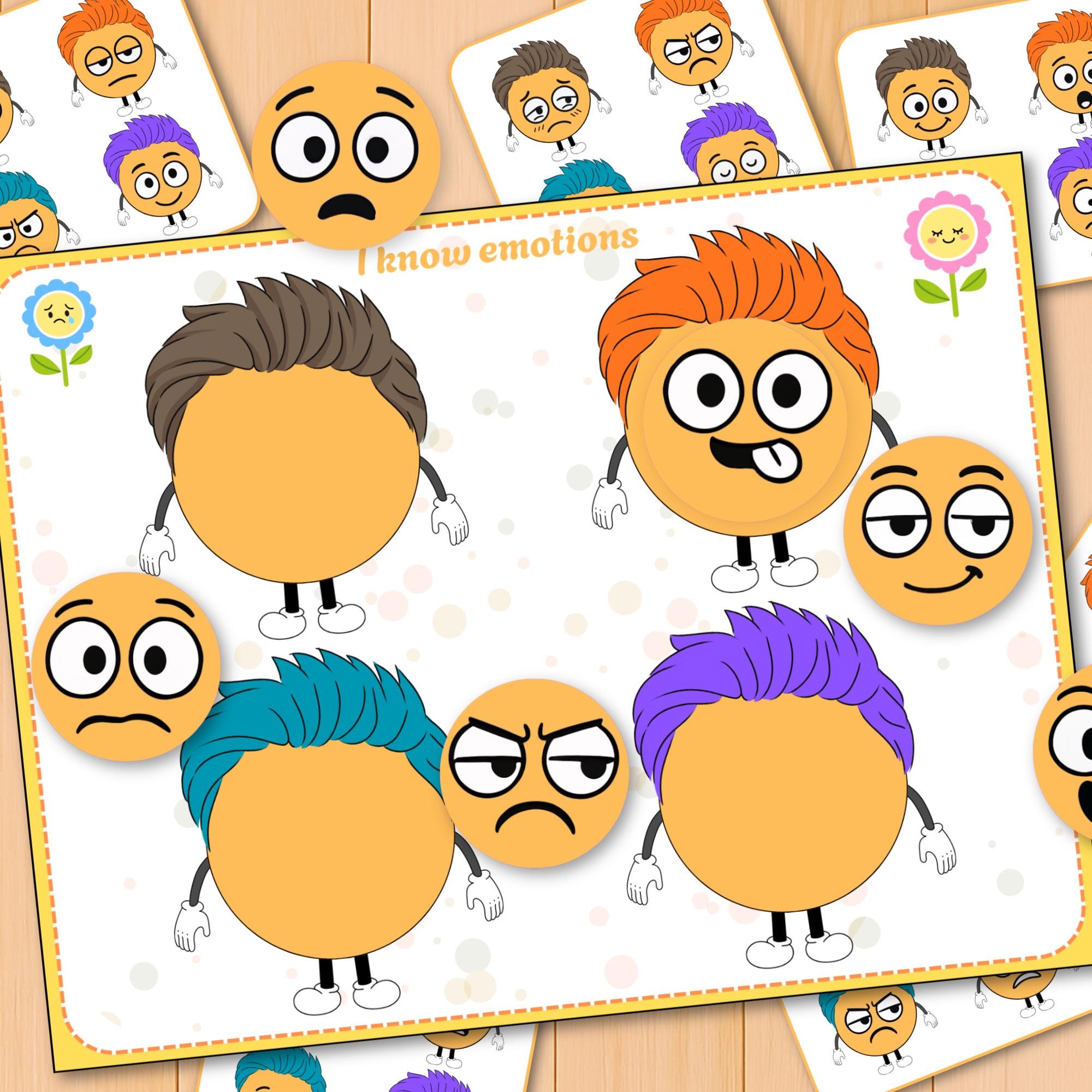 Emoji Pattern Matching Activity, Patter Sorting Game, Face Sorting ...