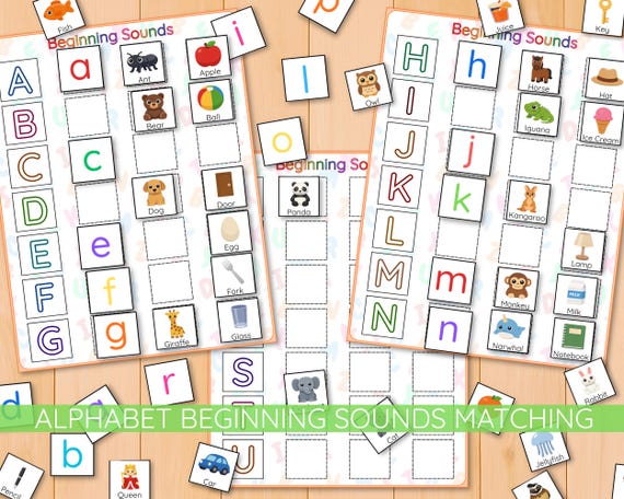Beginning Sounds sorting Activity , Alphabet Phonics Game, educational resource, preschool ABC activities