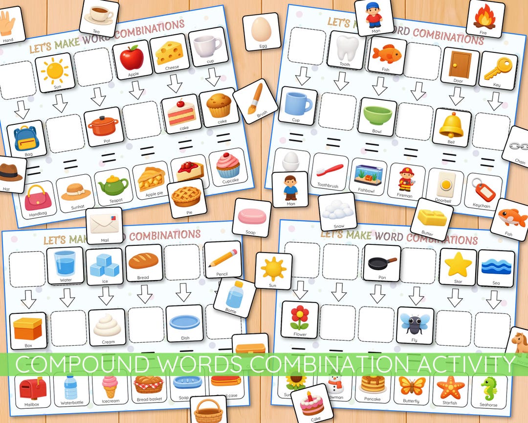 Compound Words Matching Activity, Build and Match, Early Readers ...