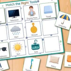 functional matching for kids
object purpose worksheet