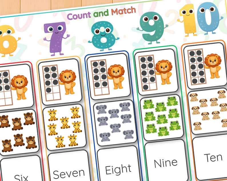 Count and Match Activity 1 10, Number Representation Matching for ...