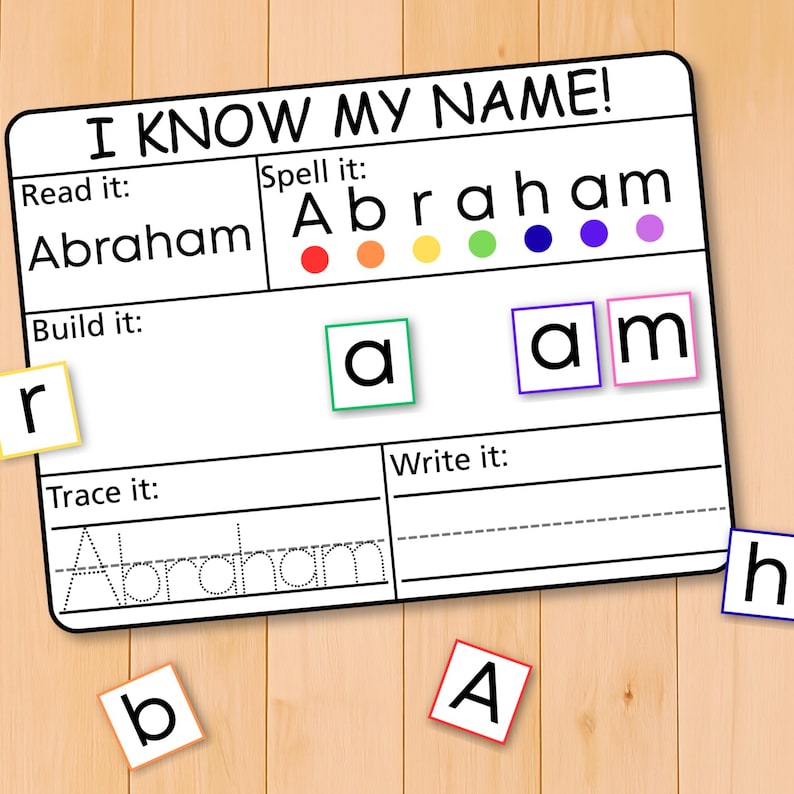 Customized Name Tracing Sheet, Preschool and Kindergarten Reusable Dry ...