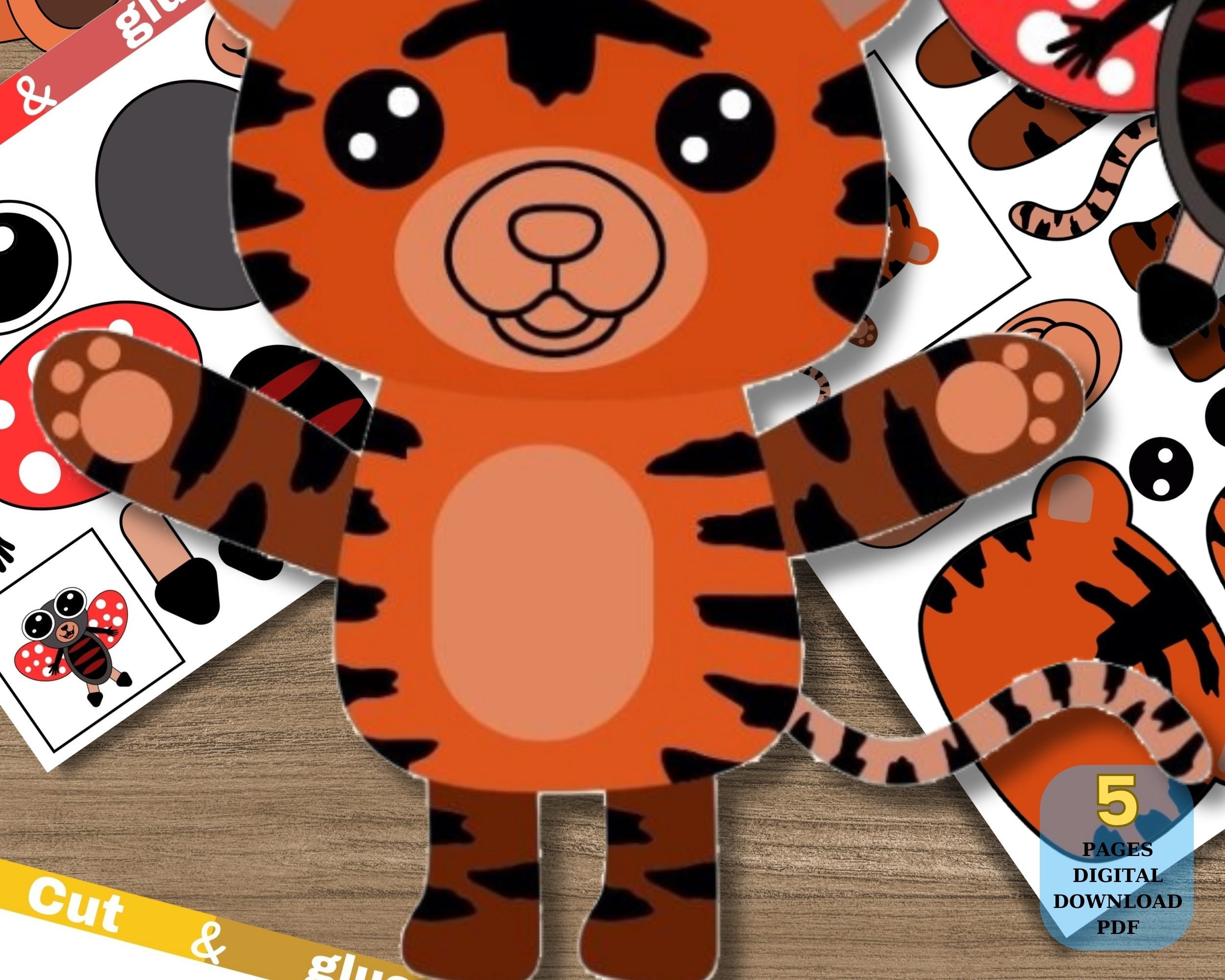 Printable Cut and Paste Animal Craft, Paper Animal, Create Your Own ...