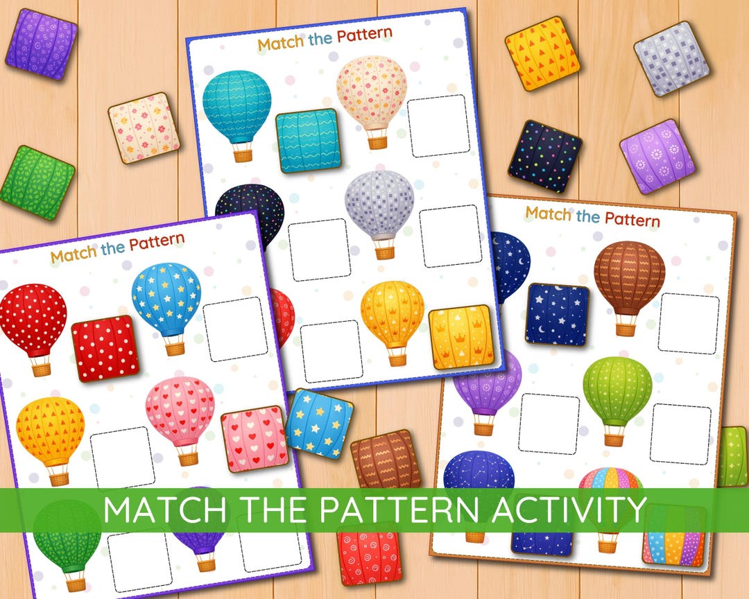Balloon Pattern Matching Activity, Visual Match, Patterns Recognition ...