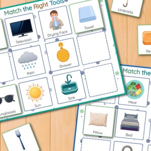 matching game for kids
object recognition activity
learning through matching