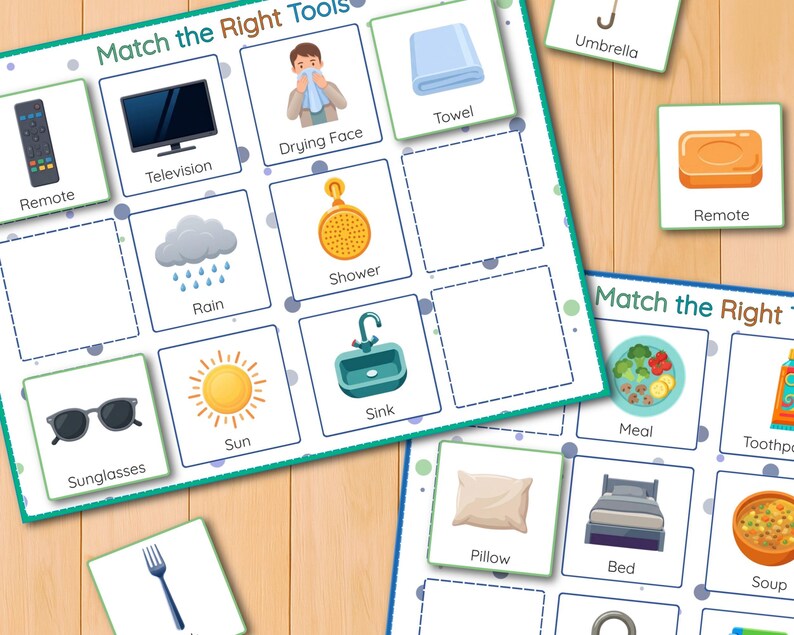matching game for kids
object recognition activity
learning through matching