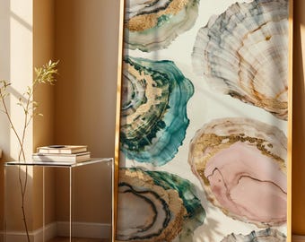Moderne Beachy Oyster Art Print: keukendecor kust (digitale download)